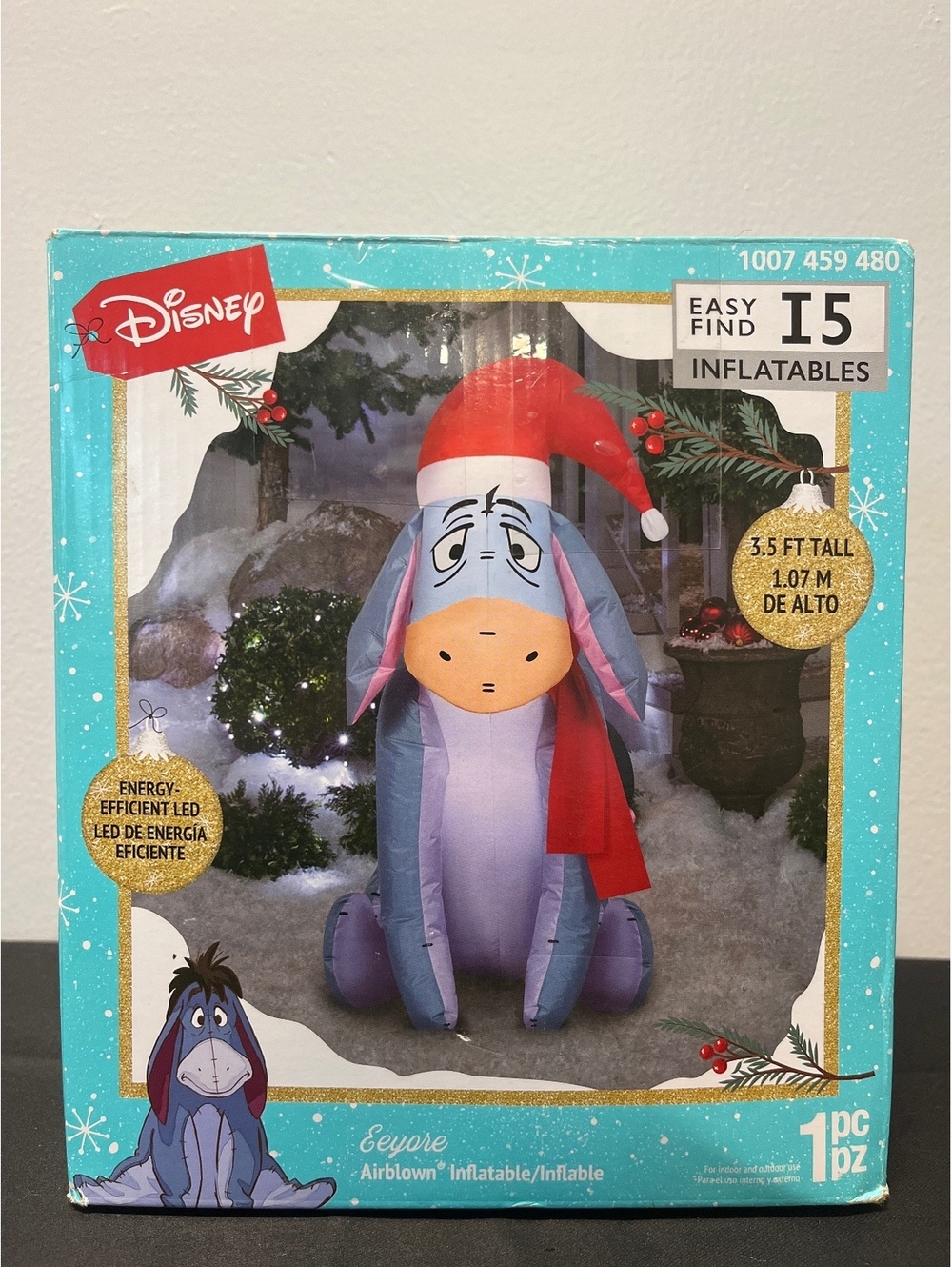 GEMMY DISNEY CHRISTMAS INFLATABLE EEYORE 3.5 FEET TALL LIGHTS UP RARE
